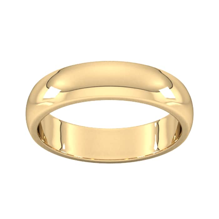 Goldsmiths 5mm D Shape Heavy Wedding Ring In 18 Carat Yellow Gold