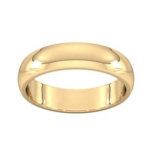 Goldsmiths 5mm D Shape Heavy Wedding Ring In 18 Carat Yellow Gold