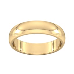 08307991 - 5mm D Shape Heavy Wedding Ring In 18 Carat Yellow Gold