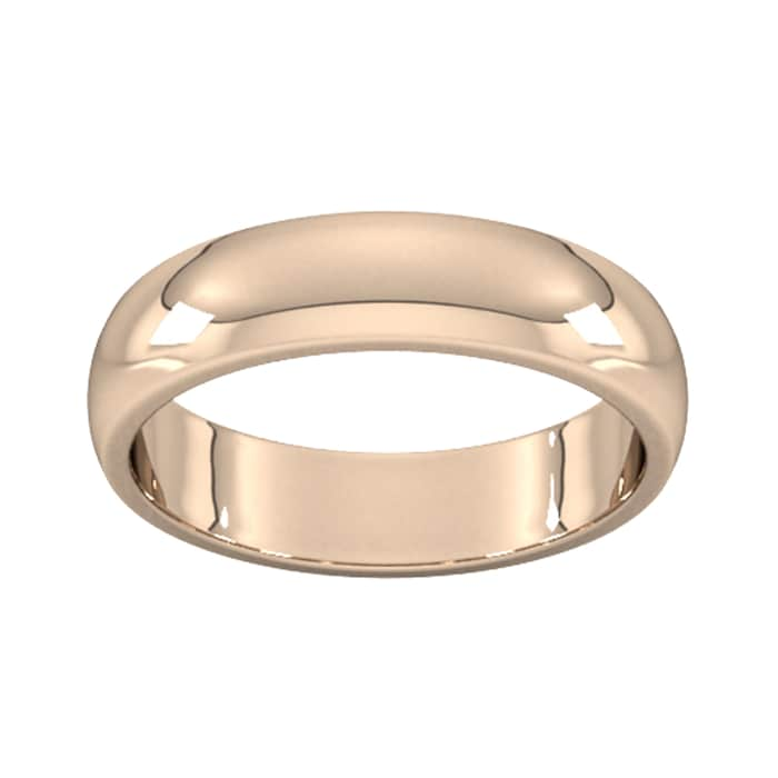 Goldsmiths 5mm D Shape Heavy Wedding Ring In 18 Carat Rose Gold