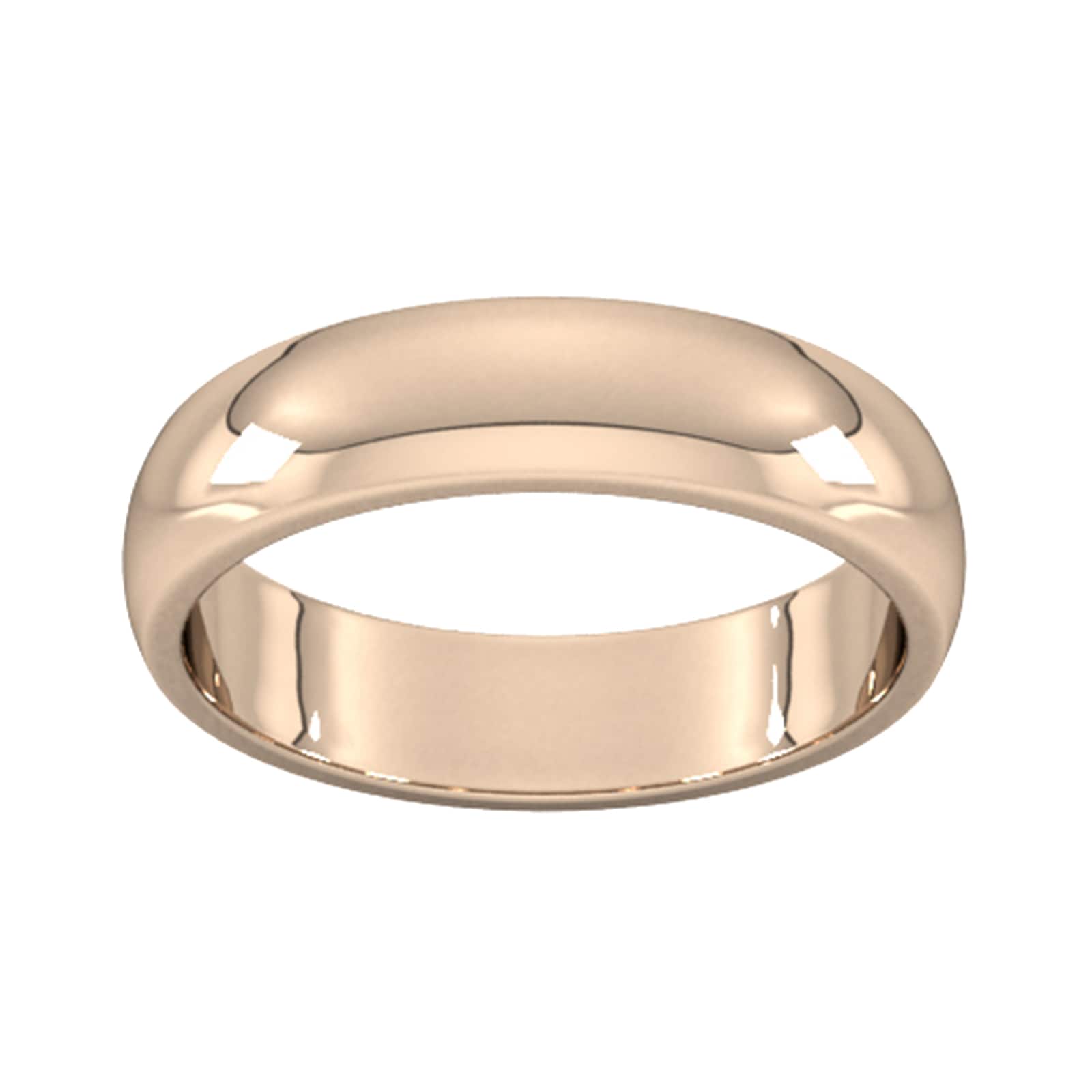 Goldsmiths 5mm D Shape Heavy Wedding Ring In 18 Carat Rose Gold