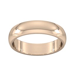08307992 - 5mm D Shape Heavy Wedding Ring In 18 Carat Rose Gold