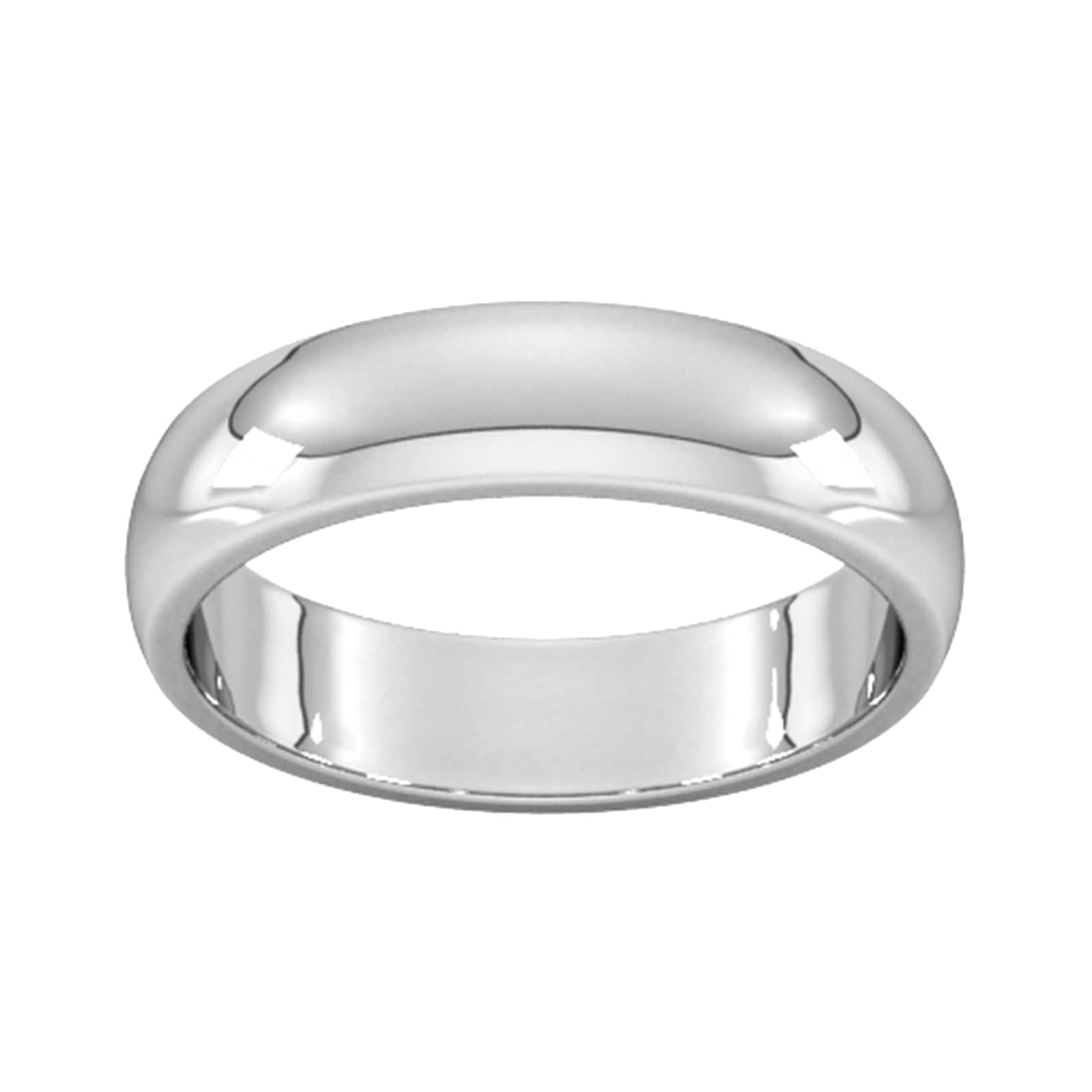 5mm D Shape Heavy Wedding Ring In Platinum - Ring Size K