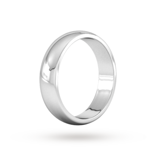 Goldsmiths 5mm D Shape Heavy Wedding Ring In Platinum