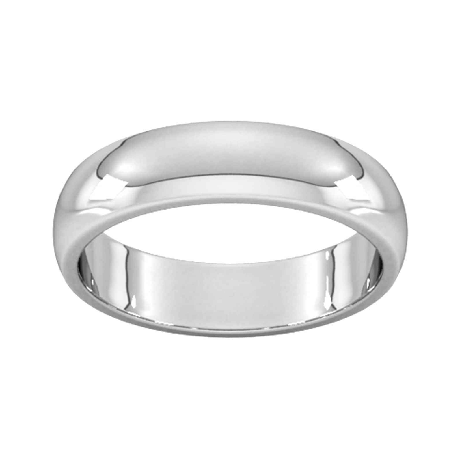 5mm D Shape Heavy Wedding Ring In Sterling Silver - Ring Size N