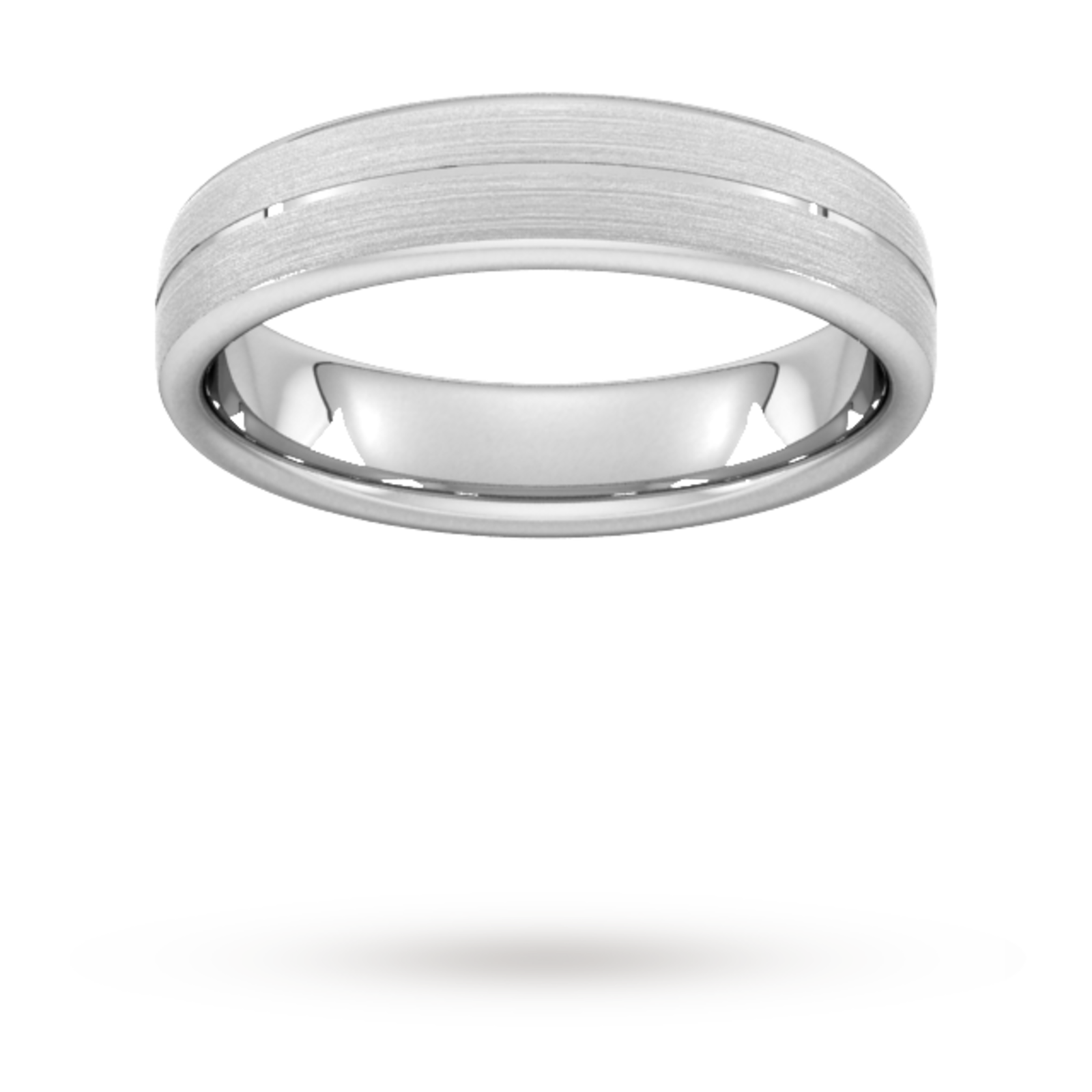Goldsmiths 5mm D Shape Heavy Centre Groove With Chamfered Edge Wedding
