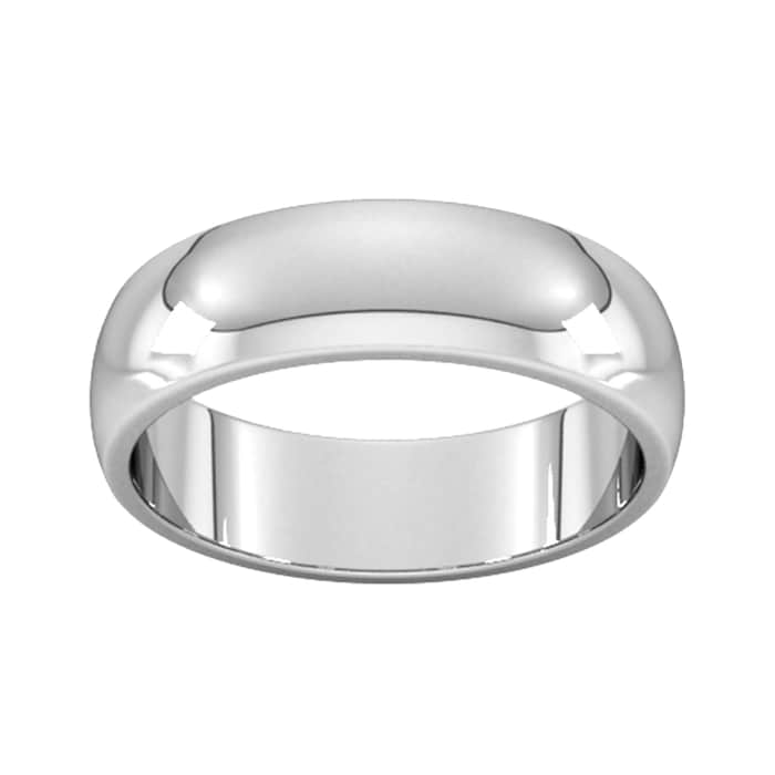 Goldsmiths 6mm D Shape Heavy Wedding Ring In 9 Carat White Gold - Ring Size Q