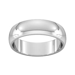 08308084 - 6mm D Shape Heavy Wedding Ring In 9 Carat White Gold