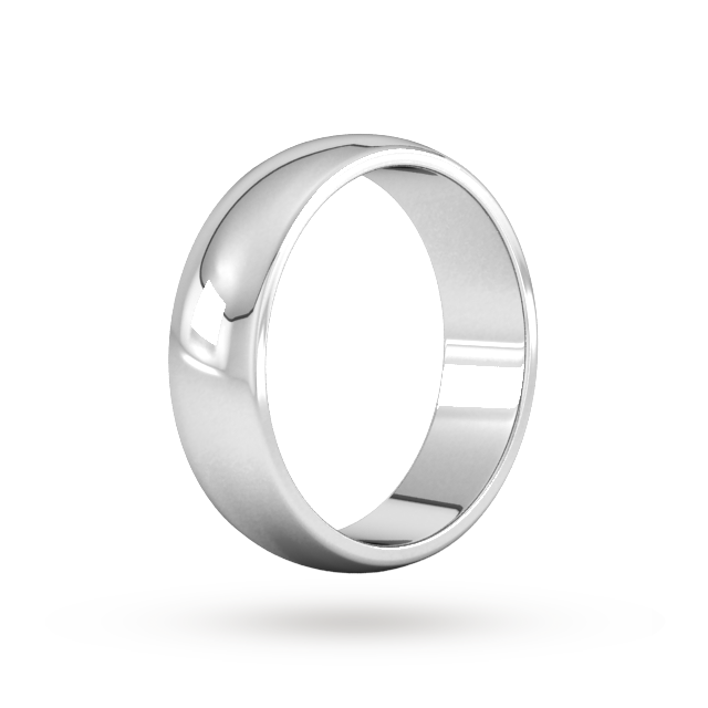 Goldsmiths 6mm D Shape Heavy Wedding Ring In 9 Carat White Gold
