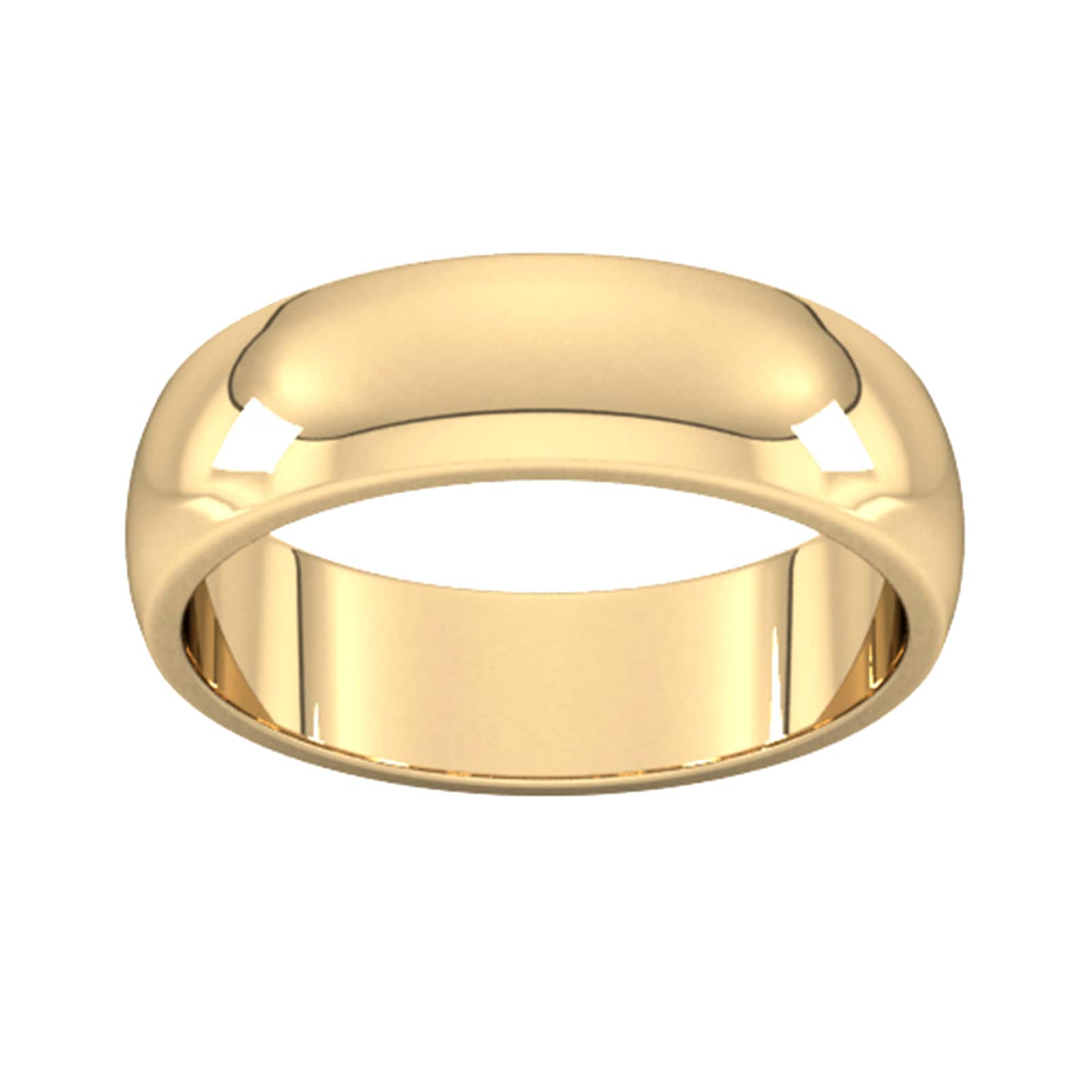 6mm D Shape Heavy Wedding Ring In 9 Carat Yellow Gold - Ring Size L