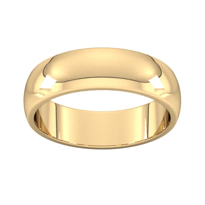 Goldsmiths 6mm D Shape Heavy Wedding Ring In 9 Carat Yellow Gold - Ring Size N