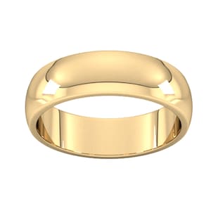 Goldsmiths 6mm D Shape Heavy Wedding Ring In 9 Carat Yellow Gold