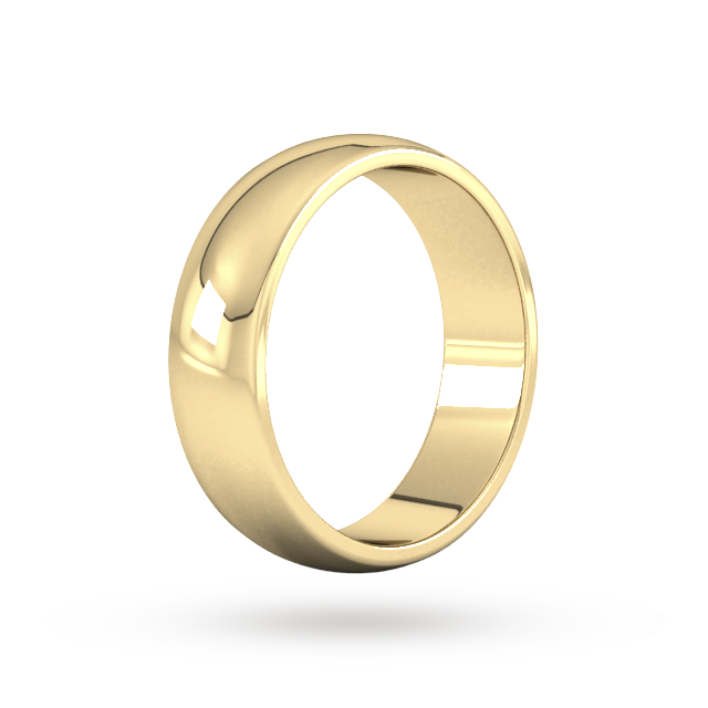 Goldsmiths 6mm D Shape Heavy Wedding Ring In 9 Carat Yellow Gold - Ring Size R
