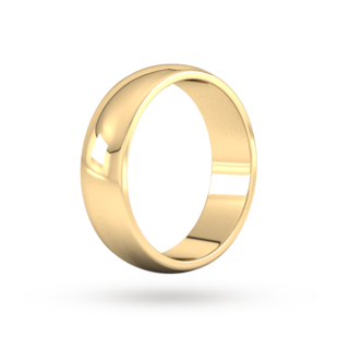 Goldsmiths 6mm D Shape Heavy Wedding Ring In 9 Carat Yellow Gold