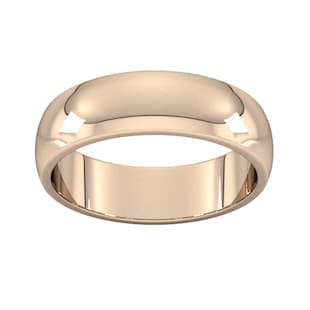 Goldsmiths 6mm D Shape Heavy Wedding Ring In 9 Carat Rose Gold