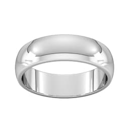 08308087 - 6mm D Shape Heavy Wedding Ring In 18 Carat White Gold