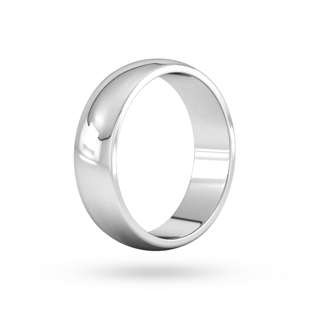 Goldsmiths 6mm D Shape Heavy Wedding Ring In 18 Carat White Gold