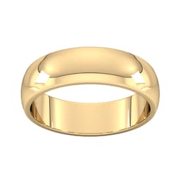 08308088 - 6mm D Shape Heavy Wedding Ring In 18 Carat Yellow Gold