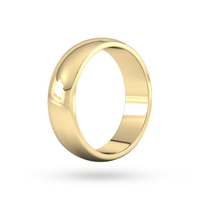 Goldsmiths 6mm D Shape Heavy Wedding Ring In 18 Carat Yellow Gold