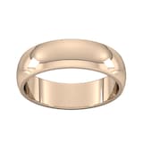 Goldsmiths 6mm D Shape Heavy Wedding Ring In 18 Carat Rose Gold - Ring Size R.5