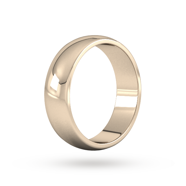 Goldsmiths 6mm D Shape Heavy Wedding Ring In 18 Carat Rose Gold - Ring ...