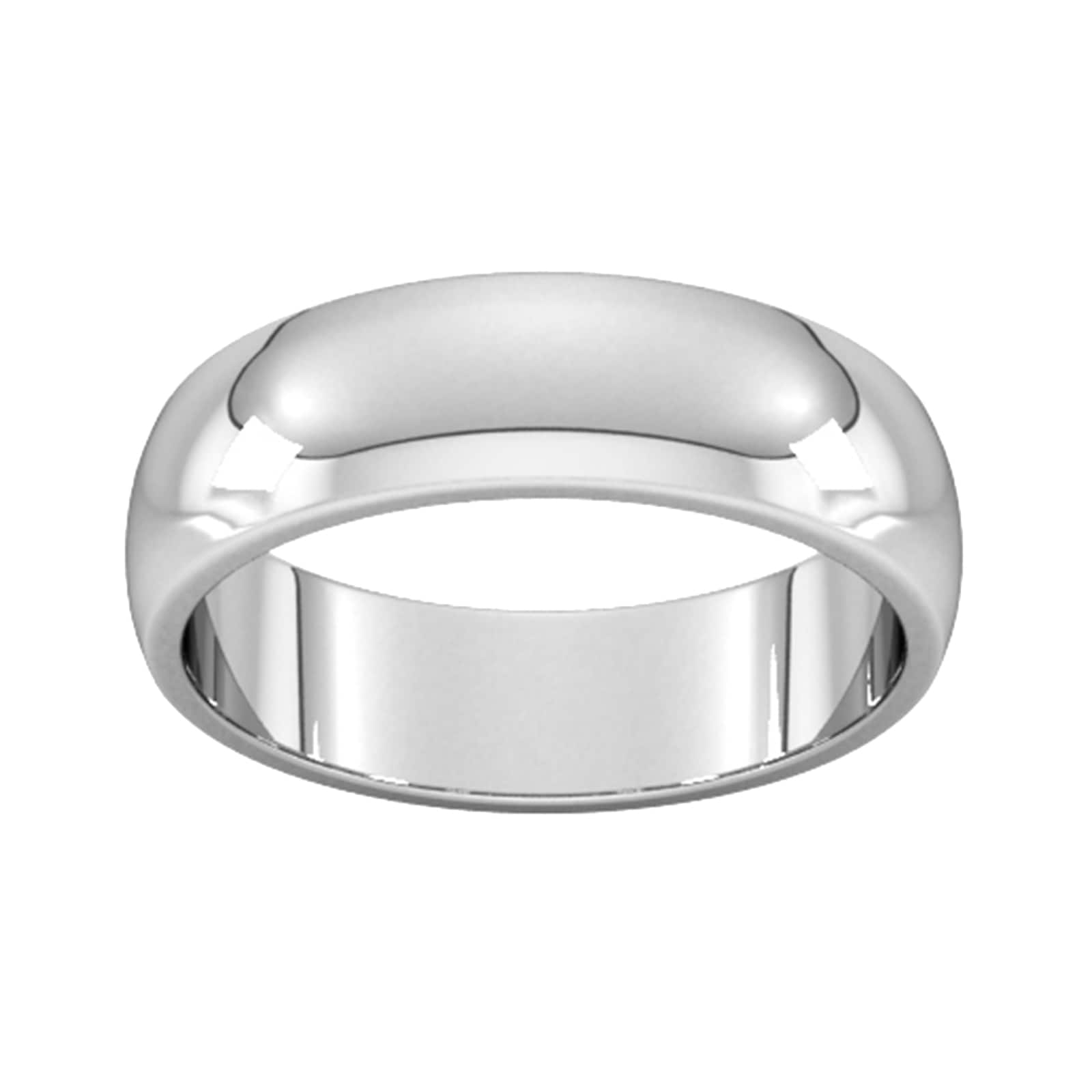 6mm D Shape Heavy Wedding Ring In 950 Palladium - Ring Size O