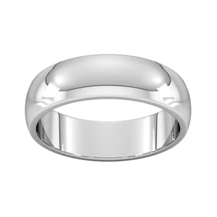 Goldsmiths 6mm D Shape Heavy Wedding Ring In 950 Palladium