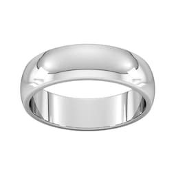08308090 - 6mm D Shape Heavy Wedding Ring In 950 Palladium