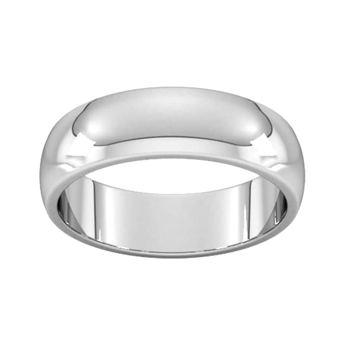 Goldsmiths 6mm D Shape Heavy Wedding Ring In Platinum - Ring Size Q
