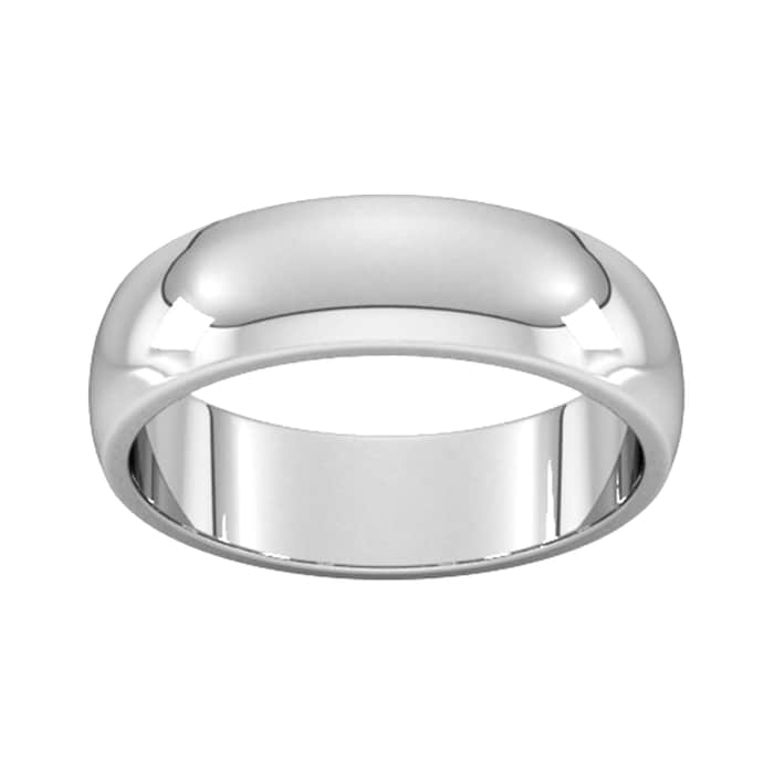 Goldsmiths 6mm D Shape Heavy Wedding Ring In Platinum - Ring Size P