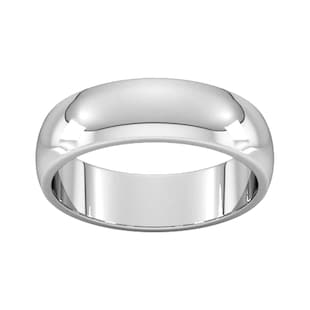 Goldsmiths 6mm D Shape Heavy Wedding Ring In Platinum