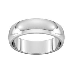 08308091 - 6mm D Shape Heavy Wedding Ring In Platinum