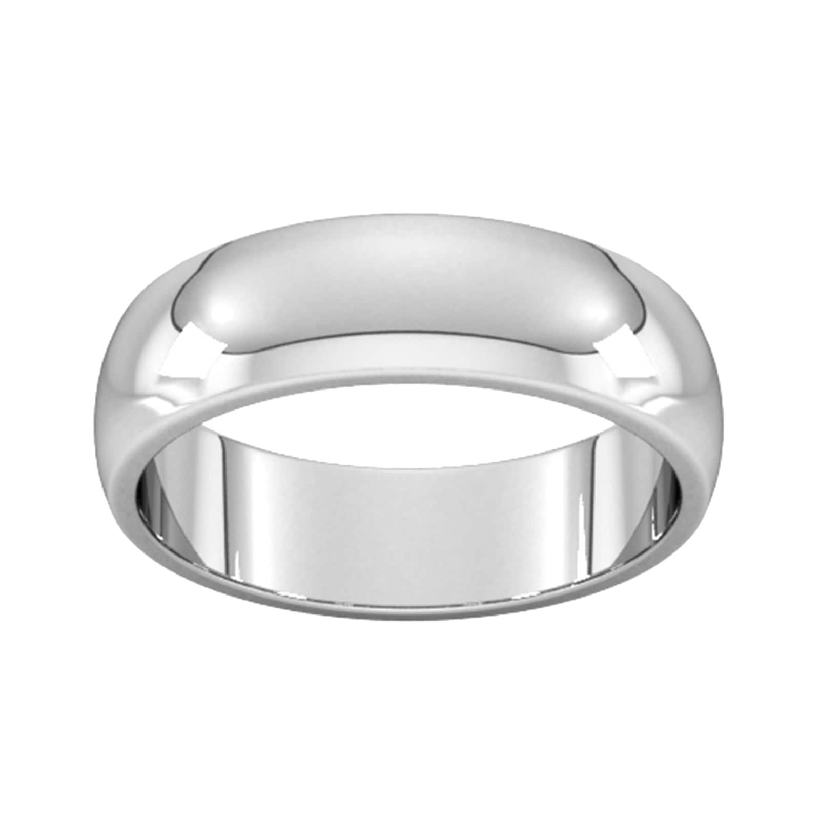 6mm D Shape Heavy Wedding Ring In Sterling Silver - Ring Size X