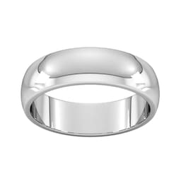 08308092 - 6mm D Shape Heavy Wedding Ring In Sterling Silver