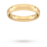 Goldsmiths 6mm D Shape Heavy Milgrain Edge Wedding Ring In 9 Carat Yellow Gold - Ring Size O