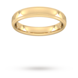 Goldsmiths 6mm D Shape Heavy Milgrain Edge Wedding Ring In 9 Carat Yellow Gold