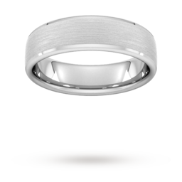 08308155 - 6mm D Shape Heavy Polished Chamfered Edges With Matt Centre Wedding Ring In 950 Palladium