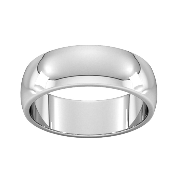 Goldsmiths 7mm D Shape Heavy Wedding Ring In 9 Carat White Gold - Ring Size Q