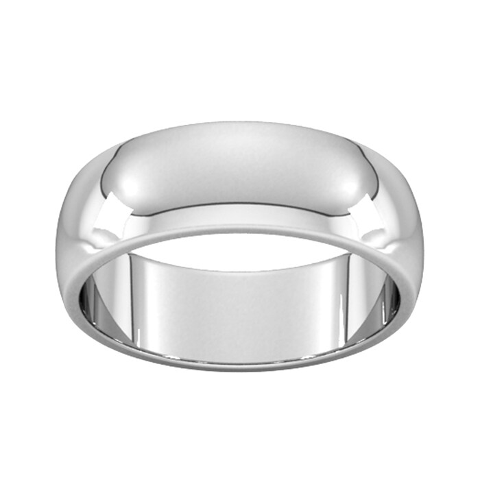 Goldsmiths 7mm D Shape Heavy Wedding Ring In 9 Carat White Gold - Ring Size V