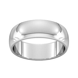 08308181 - 7mm D Shape Heavy Wedding Ring In 9 Carat White Gold