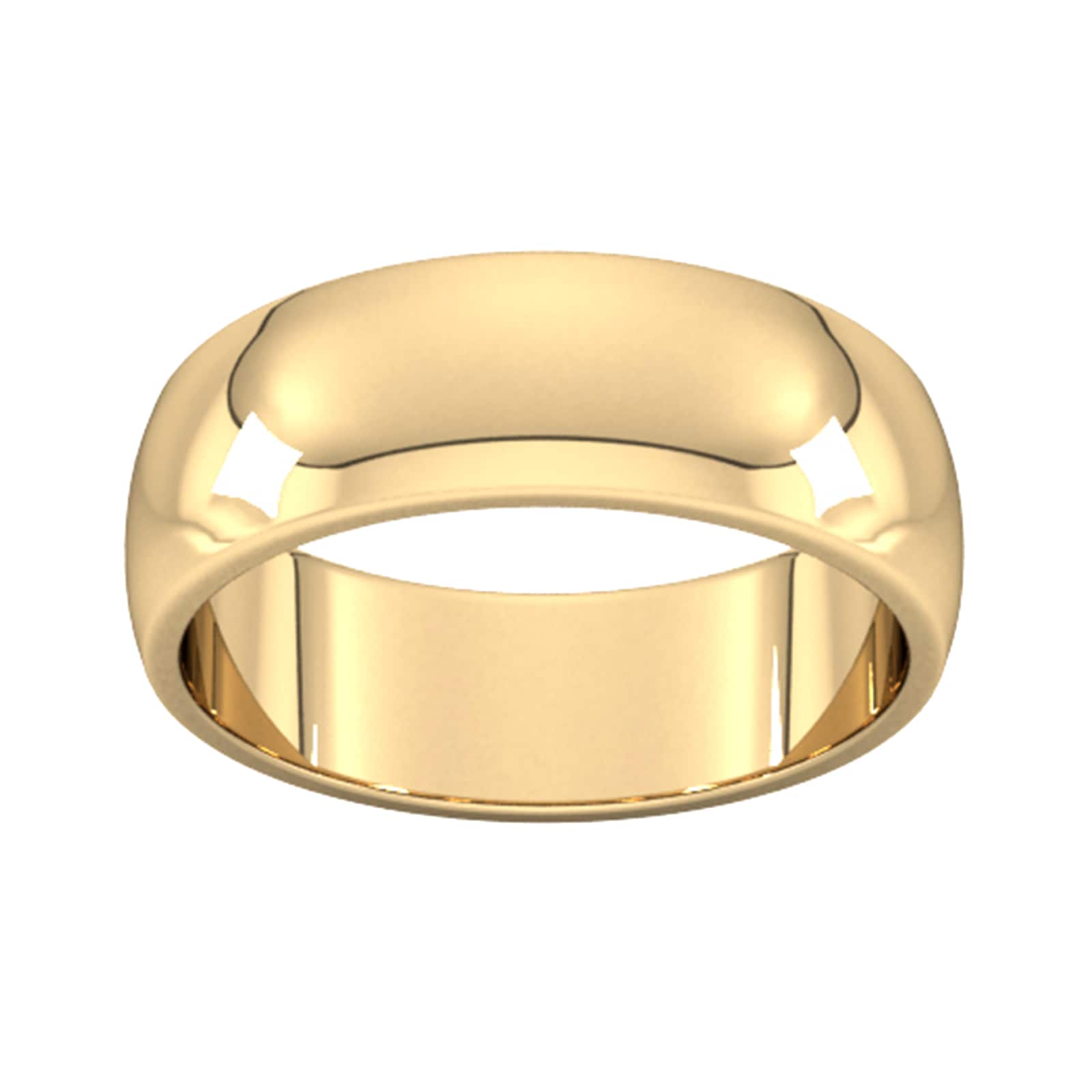 7mm D Shape Heavy Wedding Ring In 9 Carat Yellow Gold - Ring Size U