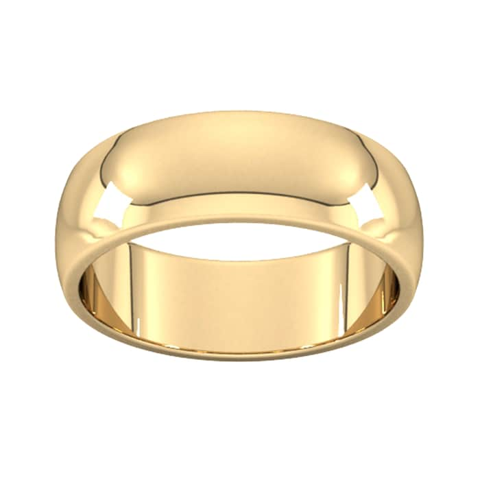 Goldsmiths 7mm D Shape Heavy Wedding Ring In 9 Carat Yellow Gold