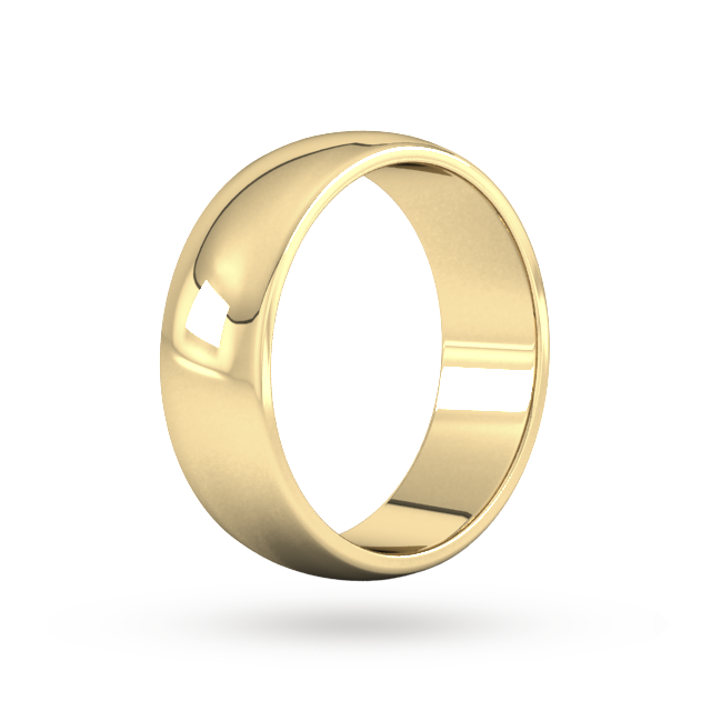 Goldsmiths 7mm D Shape Heavy Wedding Ring In 9 Carat Yellow Gold