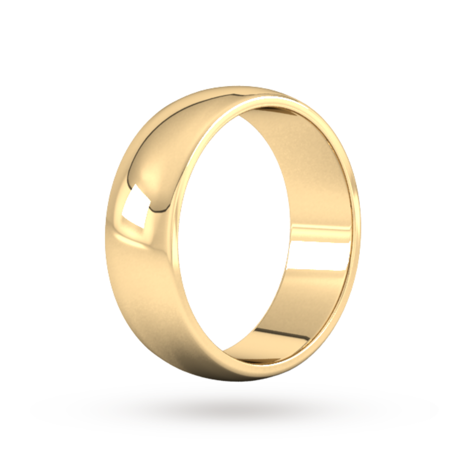 Goldsmiths 7mm D Shape Heavy Wedding Ring In 9 Carat Yellow Gold GSDM ...