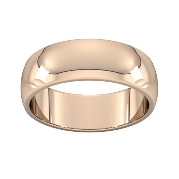 Goldsmiths 7mm D Shape Heavy Wedding Ring In 9 Carat Rose Gold