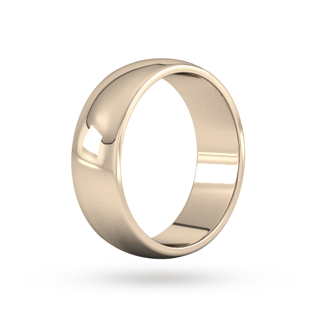 Goldsmiths 7mm D Shape Heavy Wedding Ring In 9 Carat Rose Gold