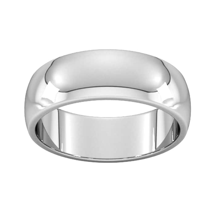 Goldsmiths 7mm D Shape Heavy Wedding Ring In 18 Carat White Gold - Ring Size Q