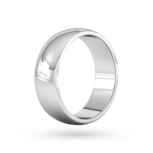 Goldsmiths 7mm D Shape Heavy Wedding Ring In 18 Carat White Gold - Ring Size Q