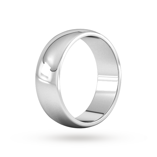 Goldsmiths 7mm D Shape Heavy Wedding Ring In 18 Carat White Gold