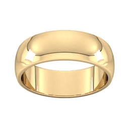 08308185 - 7mm D Shape Heavy Wedding Ring In 18 Carat Yellow Gold
